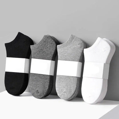 10\u002F20 Pairs Women's Comfy Ankle Socks - Sporty Black & White Solid Color Socks with White Trim - Breathable Athletic Socks for Sports, Gym, Casual Wear - Hand Wash Only - Great Gift & Women